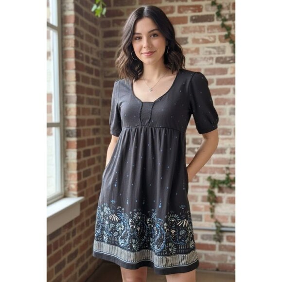 Red Camel Boho Dress For Women - Floral Print & Short Sleeves Size S - Picture 1 of 6